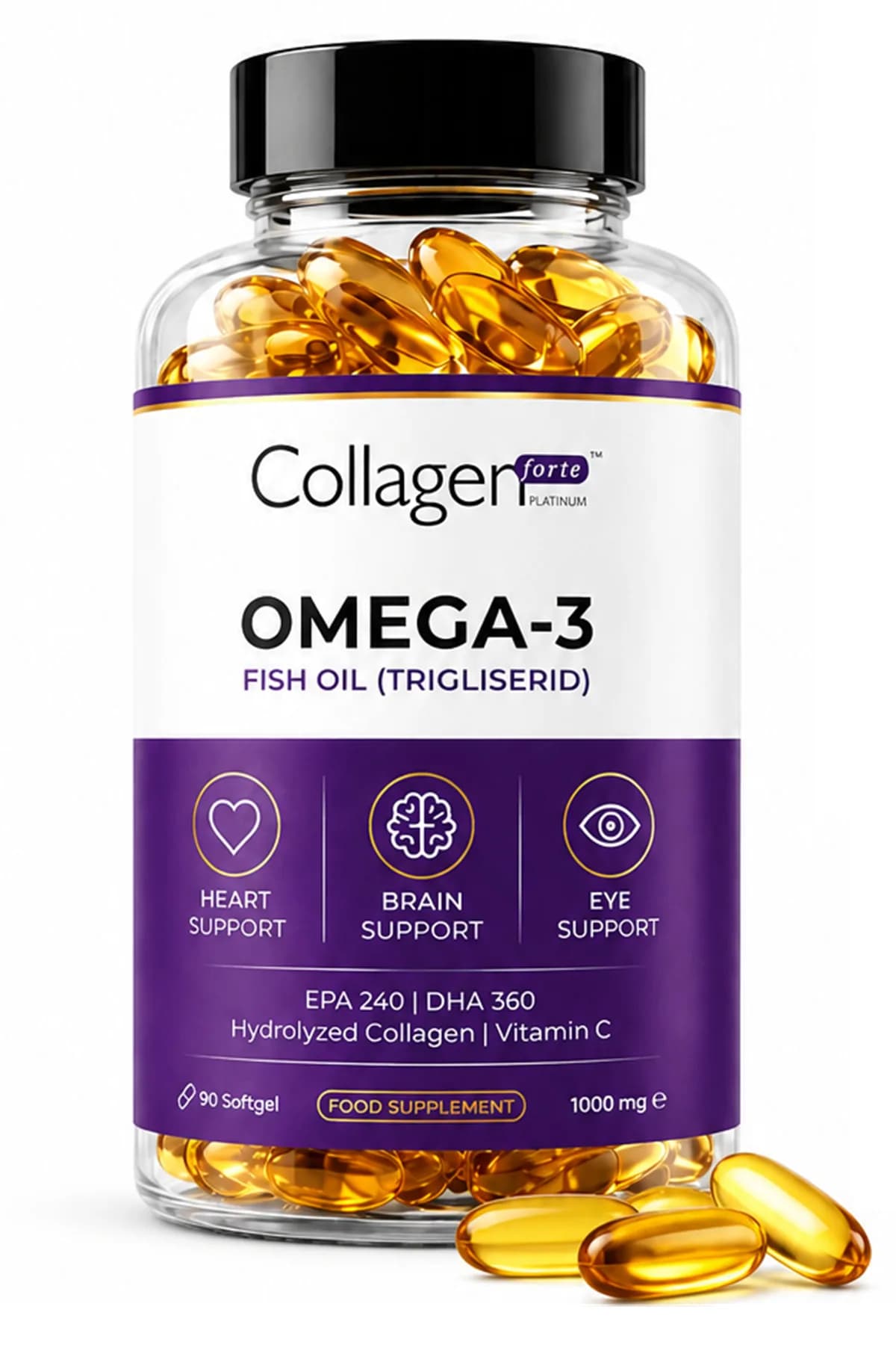 Collagen Forte Platinum Omega-3 Balık Yağı 90 Softgel
