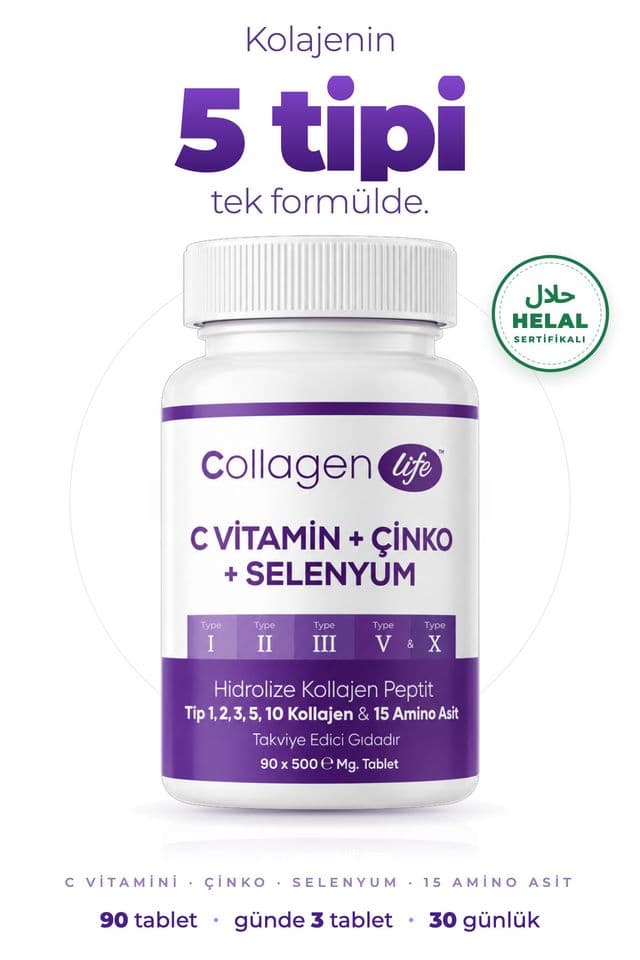 Collagen Life 5 Tip Hidrolize Kolajen 90 Tablet