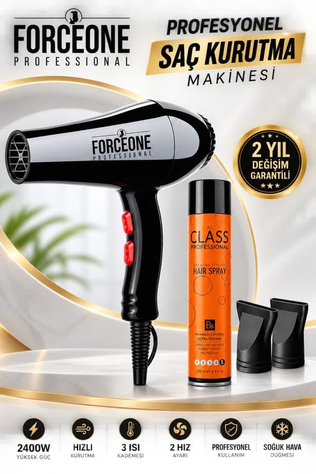 Forceone Pro 5500 Turbo Kuaför Tipi Saç Kurutma Makinesi