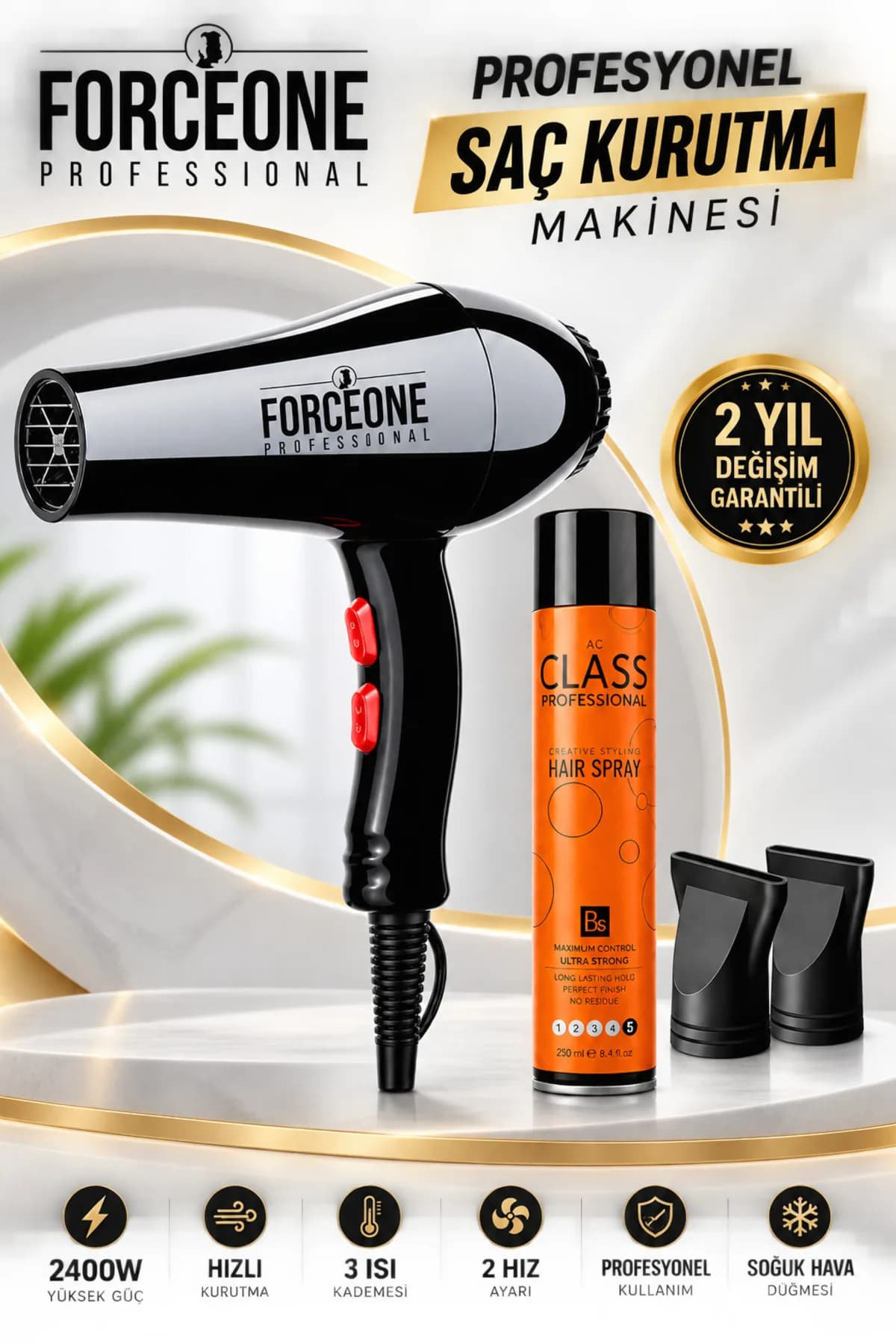 Forceone Pro 5500 Turbo Kuaför Tipi Saç Kurutma Makinesi