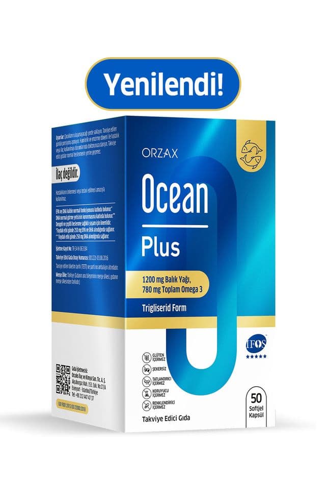 Ocean Plus Omega 3 Balık Yağı 1200 mg 50 Kapsül