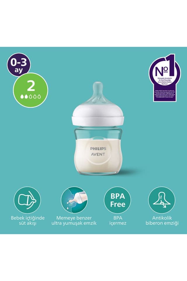 Philips Avent Doğal Tepkili Cam Biberon 120 ml