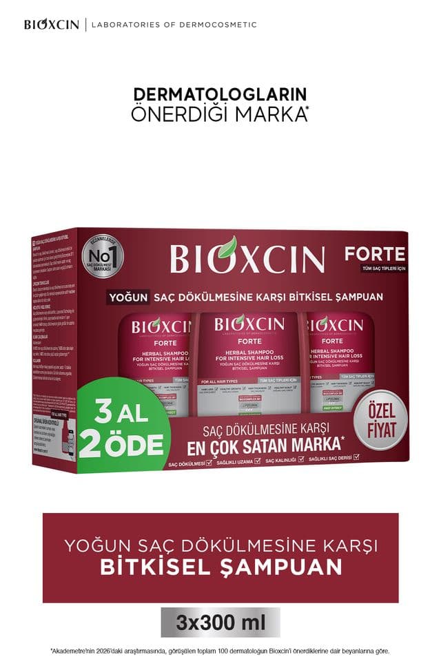 Bioxcin Forte Şampuan 3x300 ml