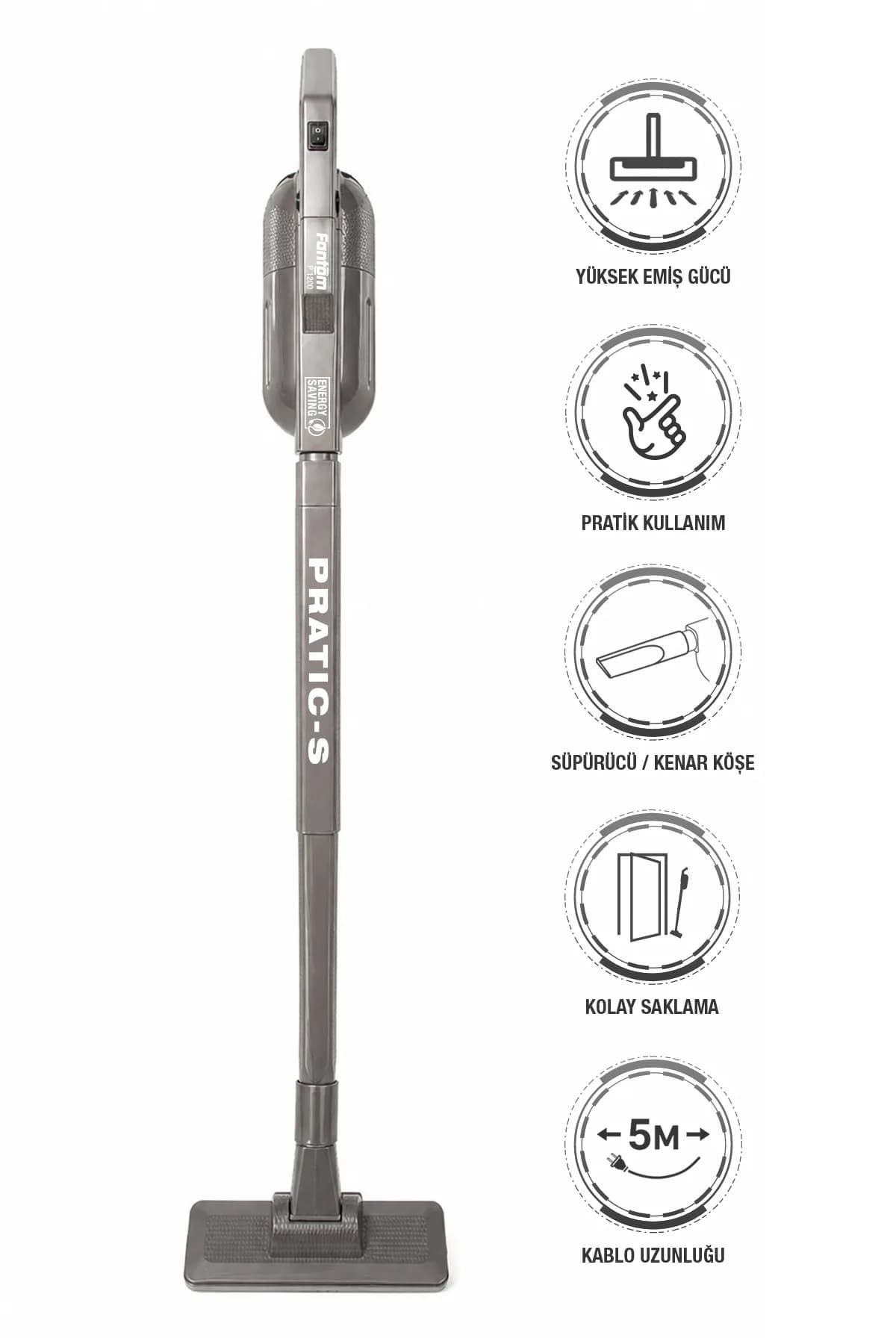 Fantom Pratic-S P1200 Toz Torbasız Dikey Süpürge
