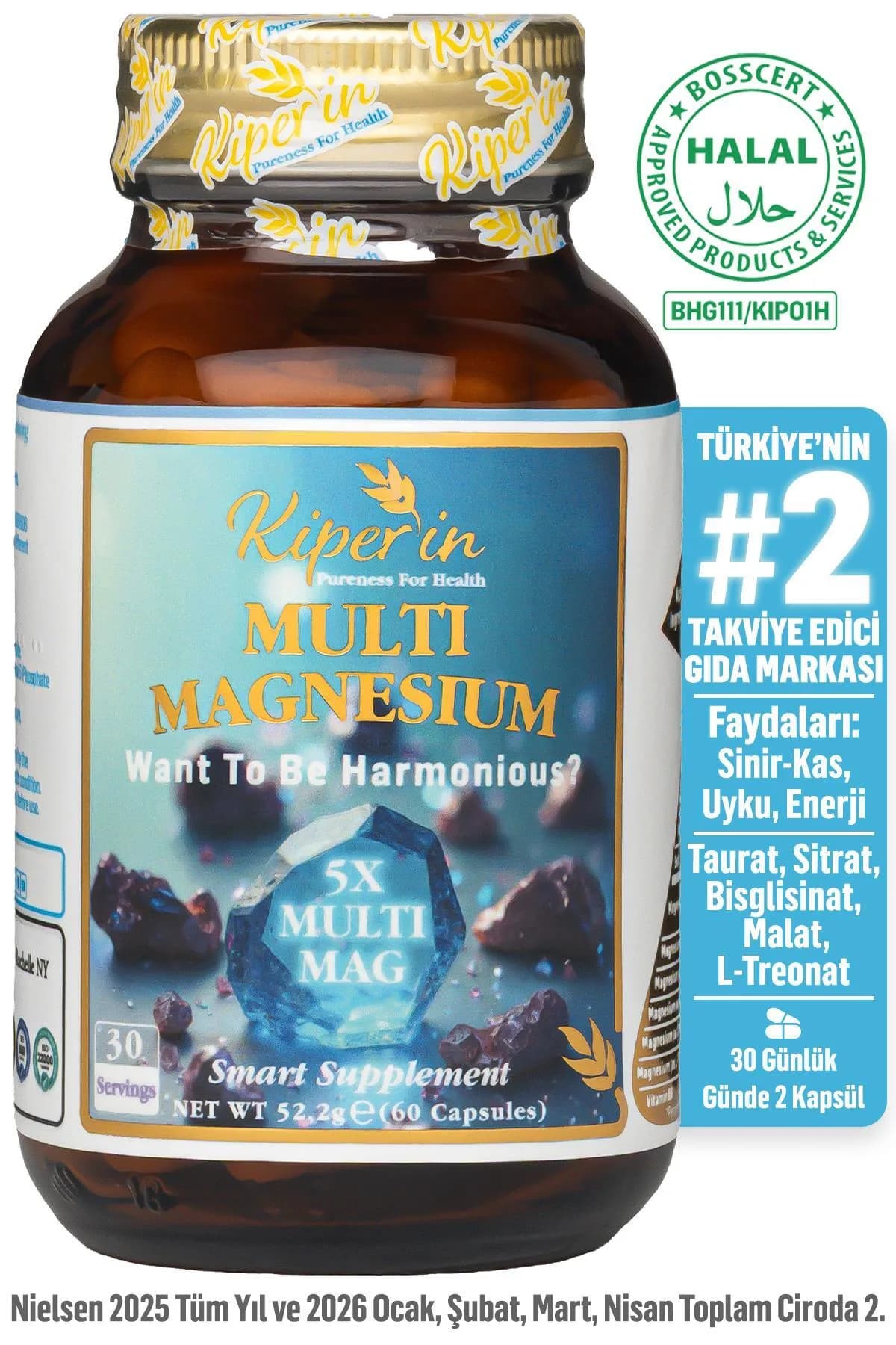 Kiperin 5x Çoklu Magnezyum 60 Kapsül