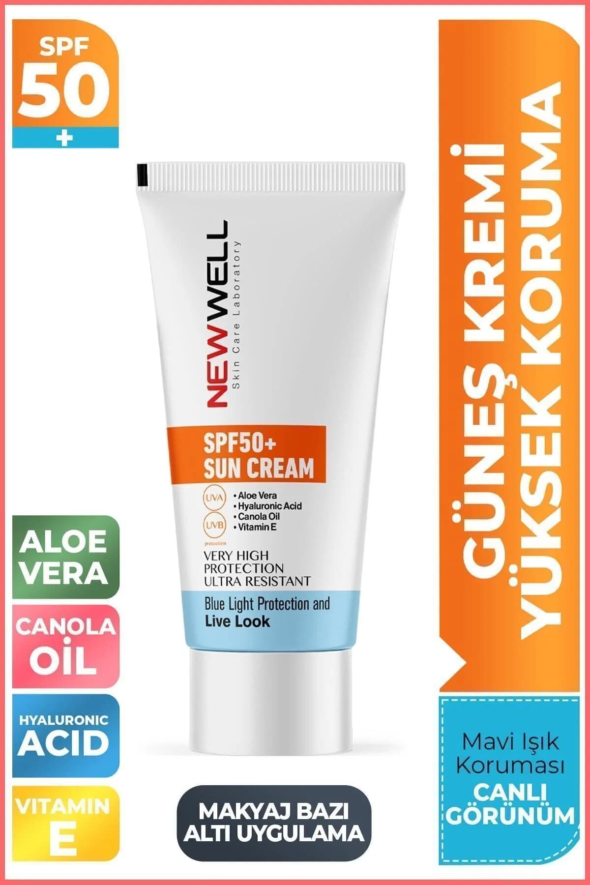 New Well Güneş Kremi SPF 50+ Aloe Vera