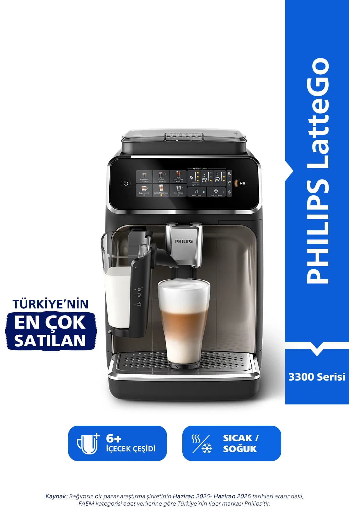 Philips 3300 Serisi LatteGo EP3347/90 Tam Otomatik Espresso Makinesi