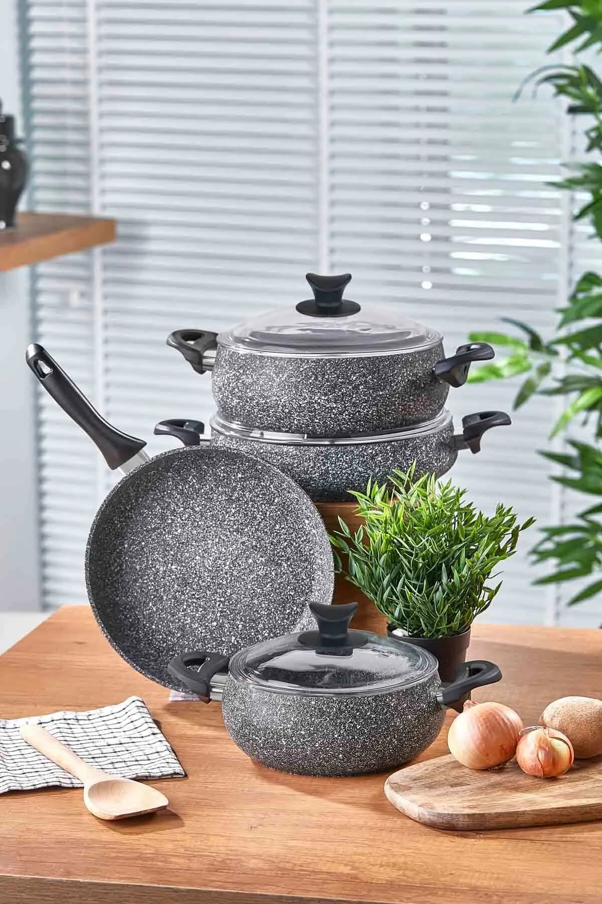 Taç Mastercook Tombik 7 Parça Tencere Seti